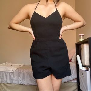 Black spaghetti Strap Romper